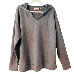 EVRI size 0X gray elevated hoodie sweatshirt EUC